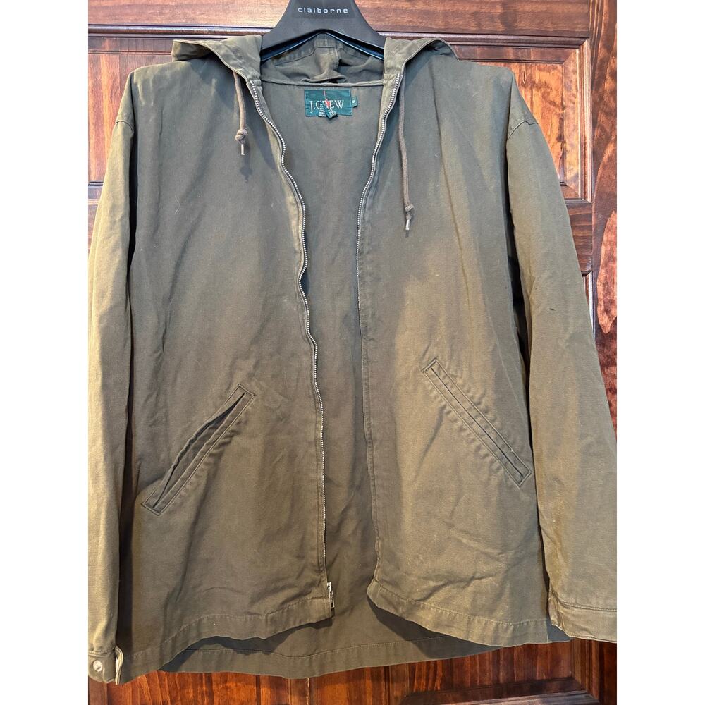 Vintage J Crew Olive Green 100% Cotton Jacket Men Size Medium